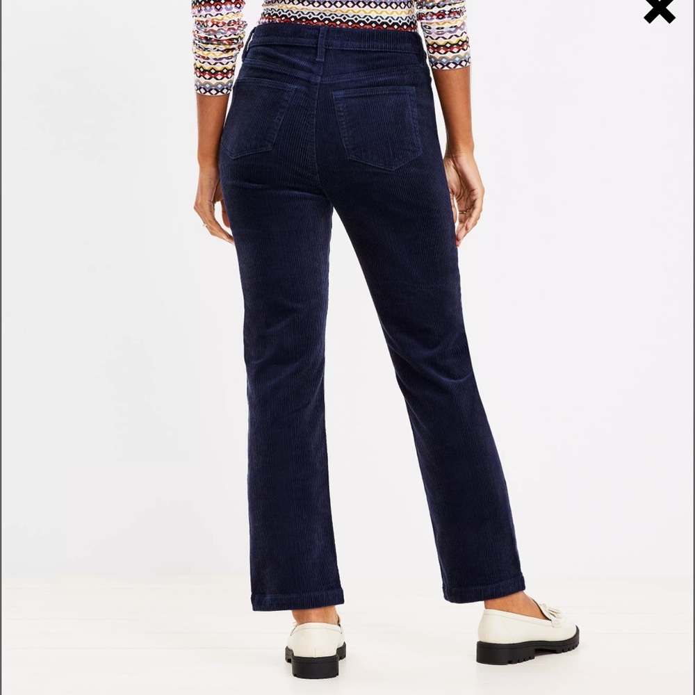 Loft NWOT Straight Corduroy Pants in Deep Space Blue Size 31 / 12 - Picture 5 of 10